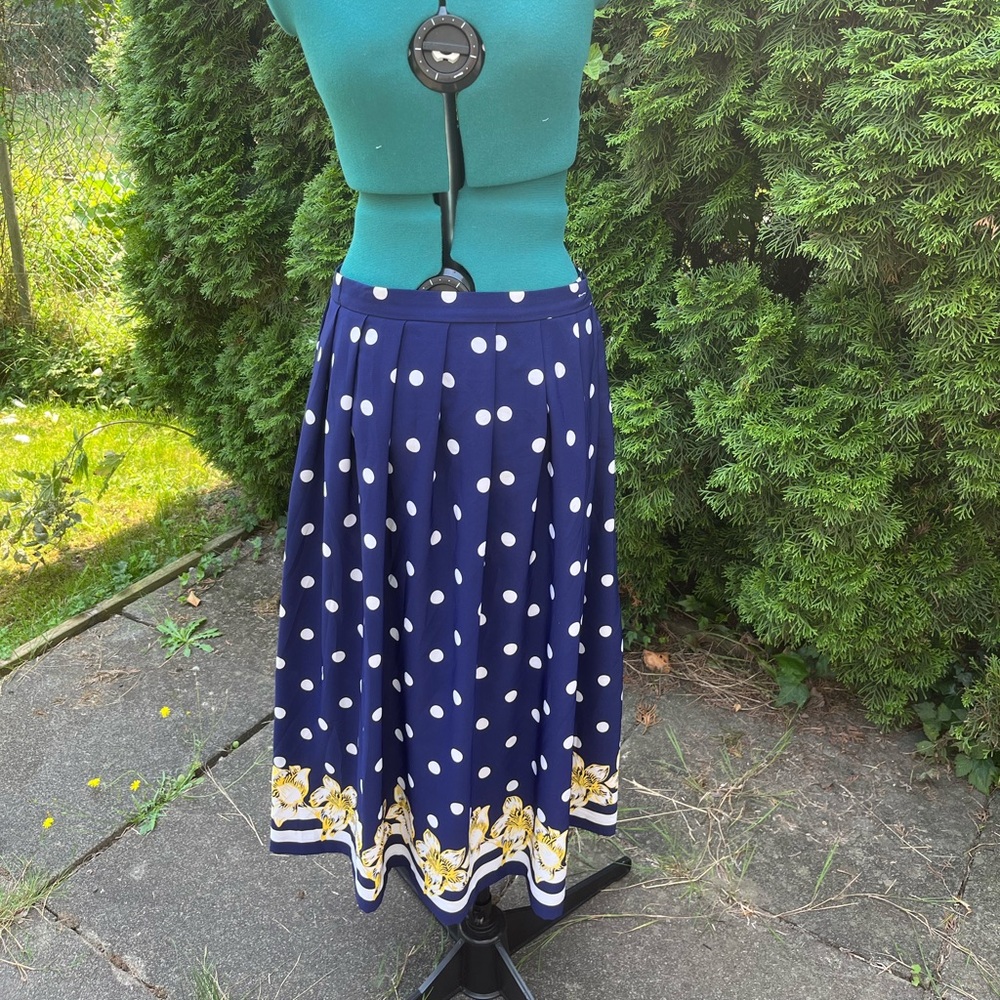 Koret Long Polkadot Pleated Skirt